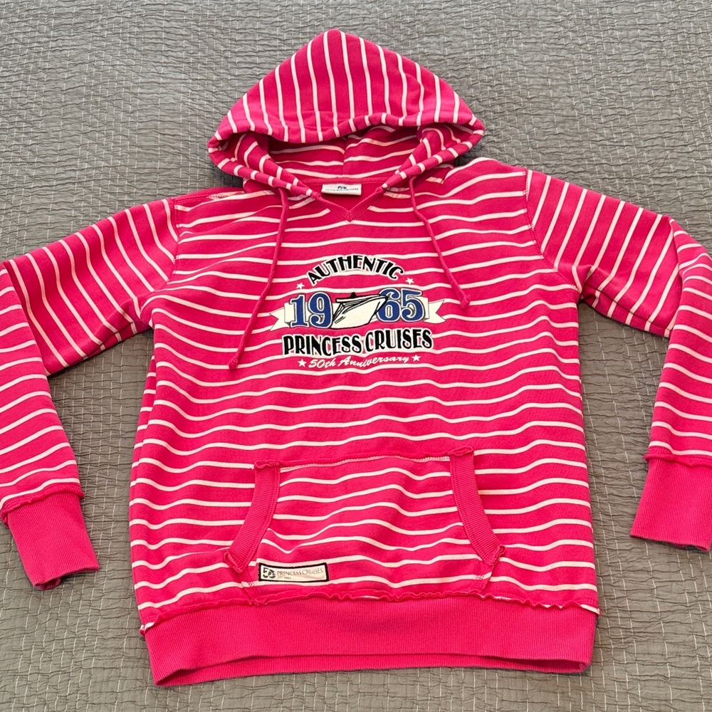 Princess Cruises 50th Anniversary Embroidered Striped Hoodie Sweatshirt